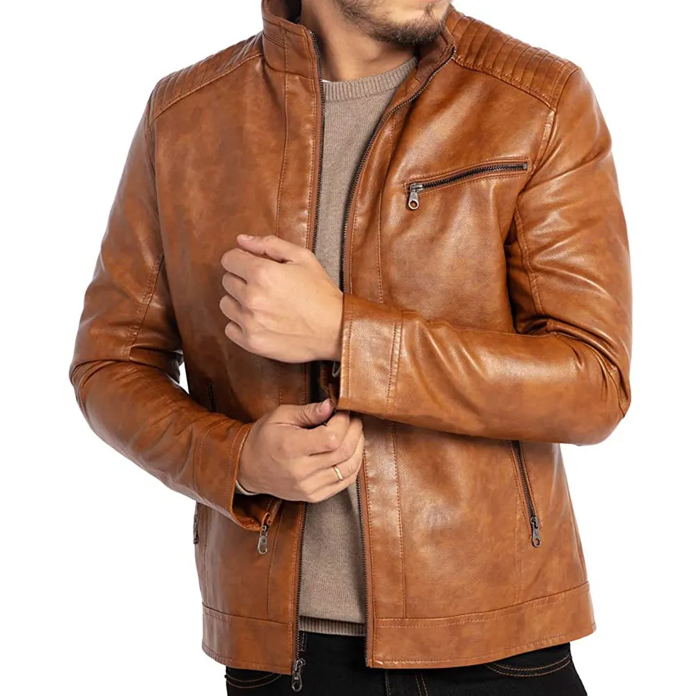 Best Selling Low Price 100% Leather Jacket For Men Custom Made Leather Jacket In Low Price