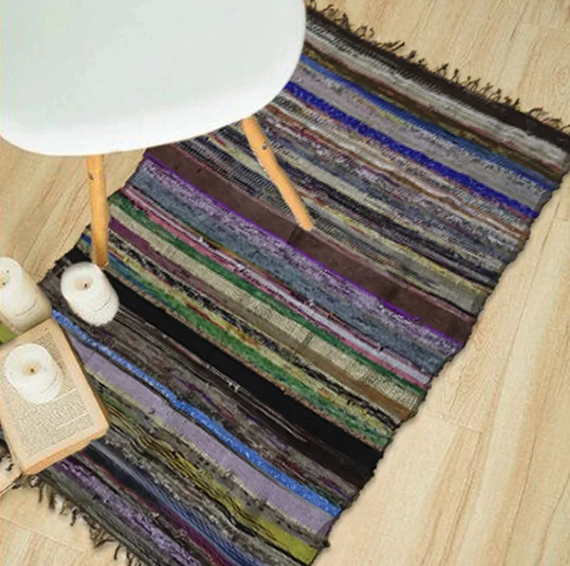 Hot Selling Handmade Cotton Fabric Floor Chindi Rags Carpet Rug from Indian Supplier and Exporter at Bulk Price