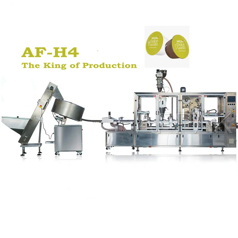 Four lanes massive production coffee powder capsule filling Dolce gusto empty coffee capsule Coffee pods packaging machine
