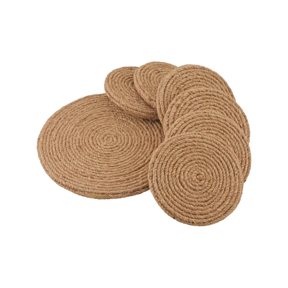 Heat Insulation Coasters with Colorful Collection Best Selling Eco Friendly Hemp Rope Placemats Coffee Mats Woven Jute Product