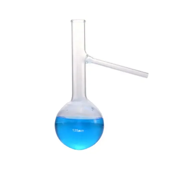 High Quality Borosilicate lab Glass Distillation Flask with Side Tube in Various Capacity 25 ml to 1000 ml for Experimental use