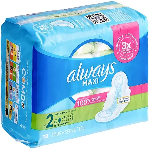 Ready for export Always Infinity Pads Size 2, Winged, Unscented, Super Absorbency, 46 Ct