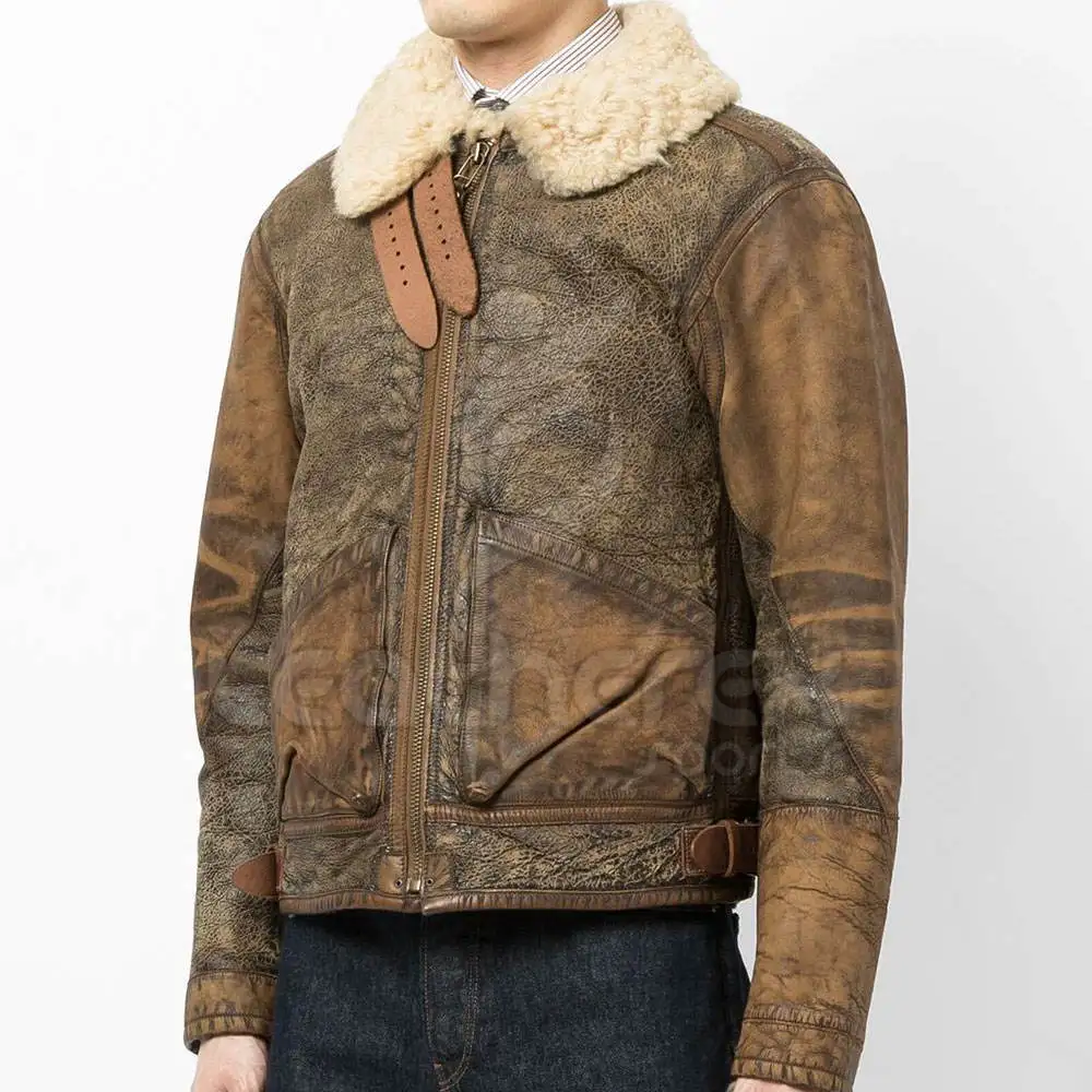 Winter all color Faux Suede Leather Jacket For Men Fur Collar Man Vintage Thick Leather Bomber Jacket for men/women