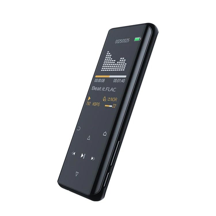 Good Quality RUIZU D25 Usb Bt5.0 Pro Mp3 Lossless Voice Built-in Battery Square Mp4 Video Portable Multimedia MP3 Music Player