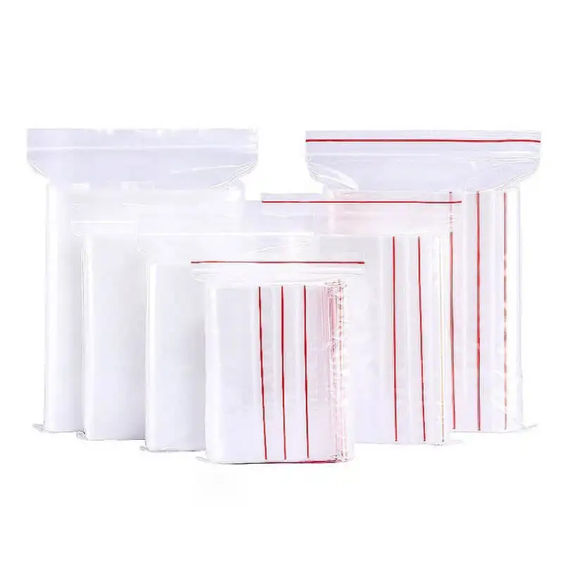 Plastic Bag Reclosable LDPe Poly Bags Transparent Zip Sachets With Resealable Zipper