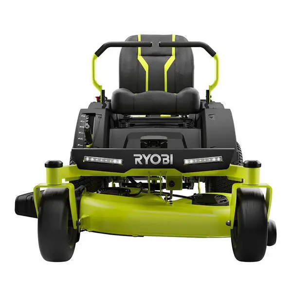 ON SALES PROMO RYOBIS 48-Volt Brushless 54 in. 115 Ah Battery Electric Riding Zero Turn Mower