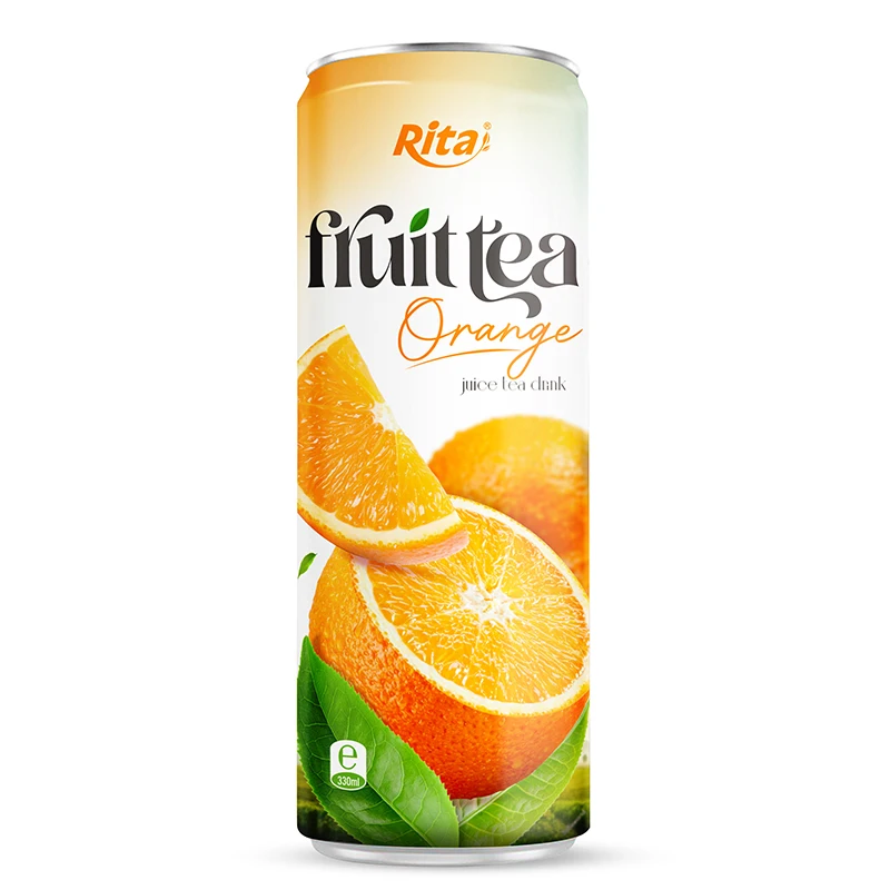 Discount sales soft drinks in cans 330ml Sleek alu can Peach juice tea drink healthy with green tea fast shipping