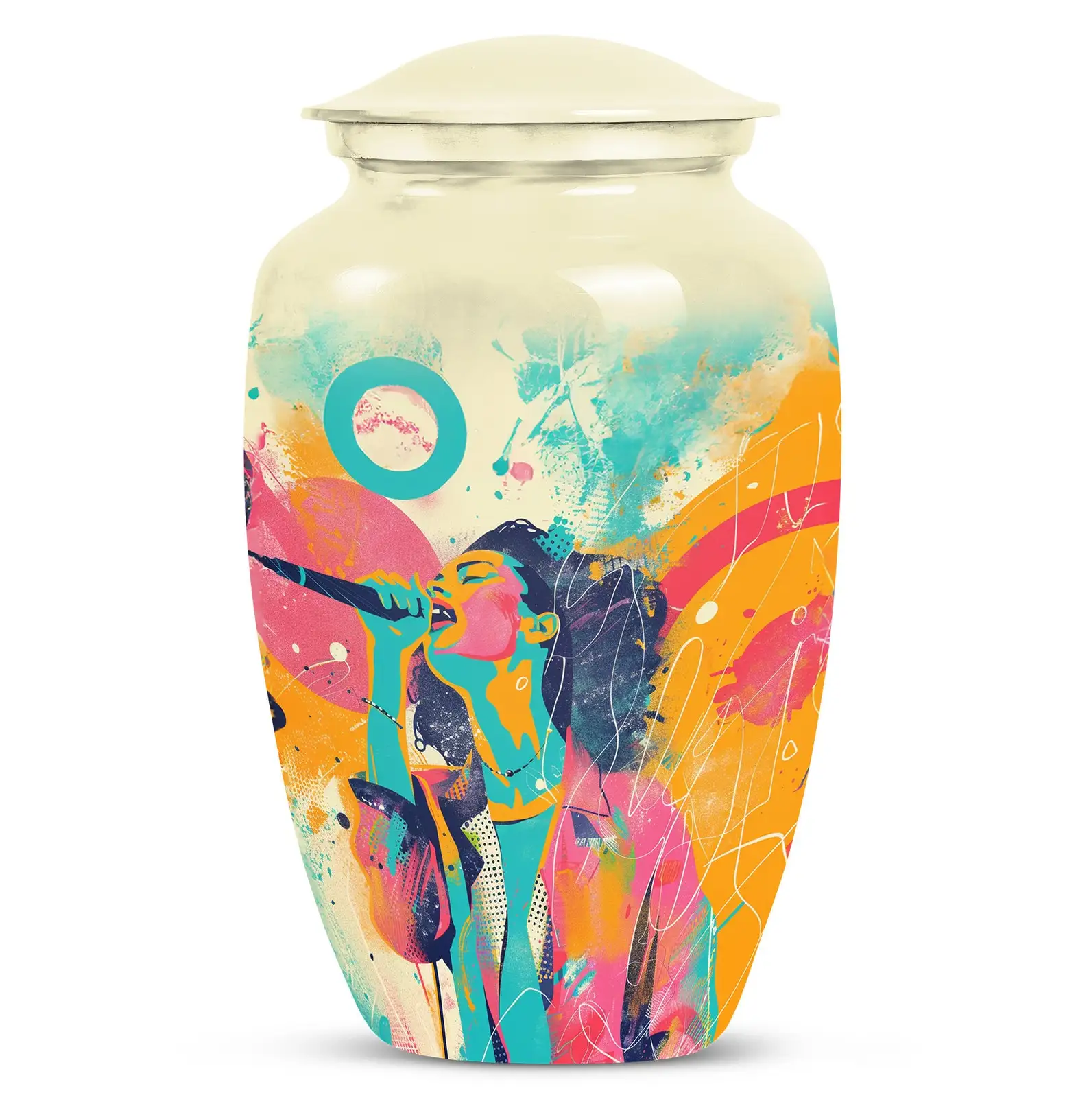 Passionate Inspiring Music Singing Performer Memorial Urns for Human Ashes Upto 200 Cubic Inches