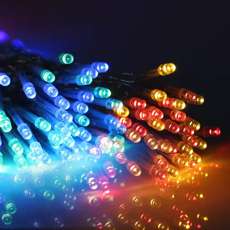 Садовые лампы на солнечной батарее 200 светодиодов RGB водонепроницаемая Рождественская светодиодная гирлянда наружная