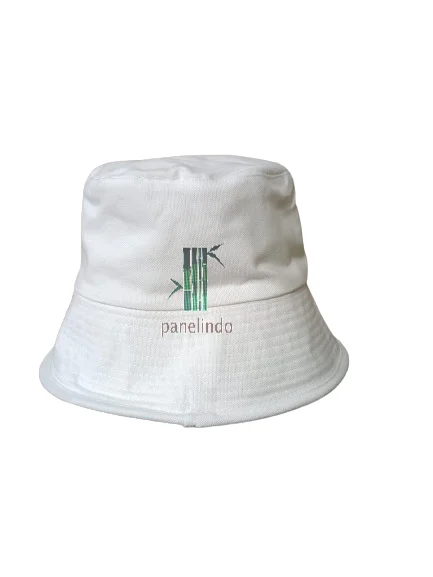 Summer Fashion Canvas Bucket Hat with Wire Embroidered Designer Logo Argyle Printed Silk Daily/Casual/Cycling Applicable Visor