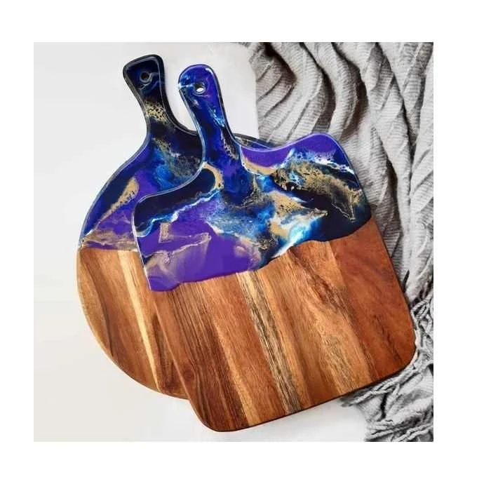 Handcrafted Resin Epoxy & Wood  Chopping Boards Perfect for Kitchen Decor Chess Chopping Blocks for Hotel Home Hotel Restaurant