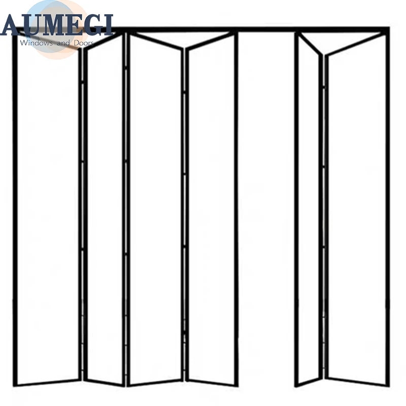 Aumegi  Bi-fold Doors Best Selling Sound Insulation Slim Frame Interior Folding Door Bifold Glass Doors
