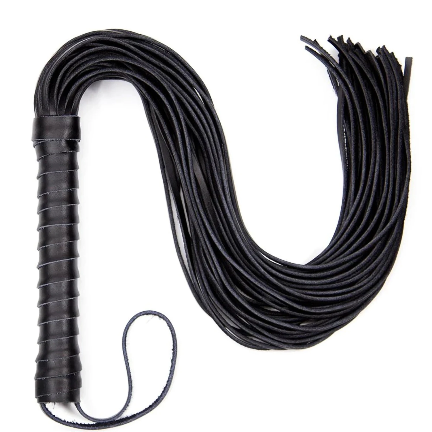 68CM Genuine Leather Tassel Horse Whip With Handle Flogger Equestrian Whips Teaching Training Riding Whips