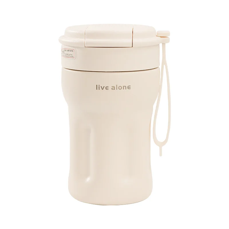 316 Food -grade stainless steel insulation cup Simple girl high -value student water cup with straw coffee cup