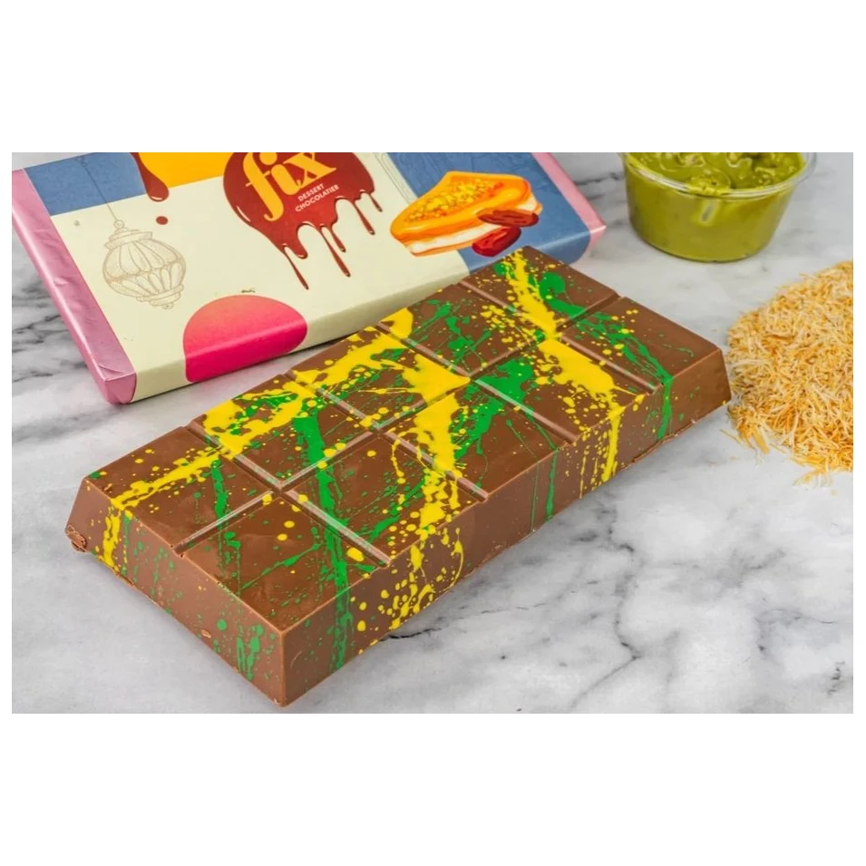 Crispy Chocolate Pistachio Bar 7oz |Famous Pistachio Chocolate Bar |Crispy with Pistachio Paste 57 Gr Bar Vacuum Pack 0.057 Kg