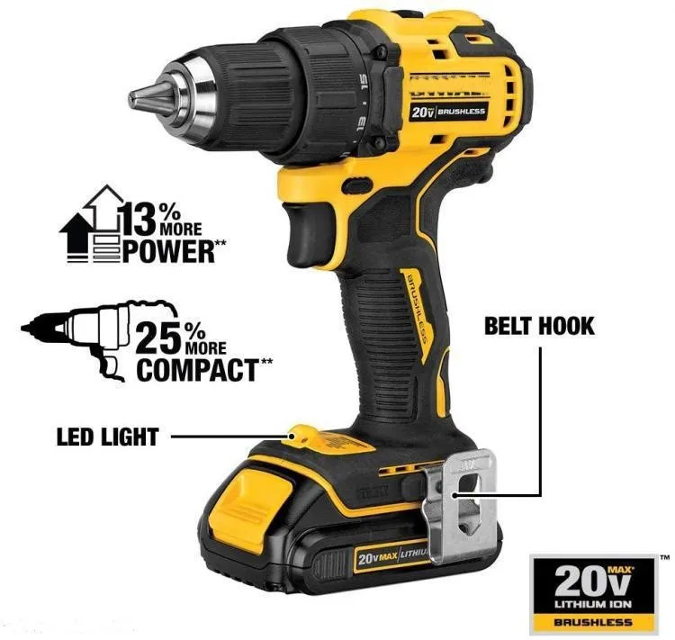 Электрический ударный сверлильный станок URUN 13 мм с функцией mutli для Dewalt 20 В литий-ионный аккумулятор электроинструменты