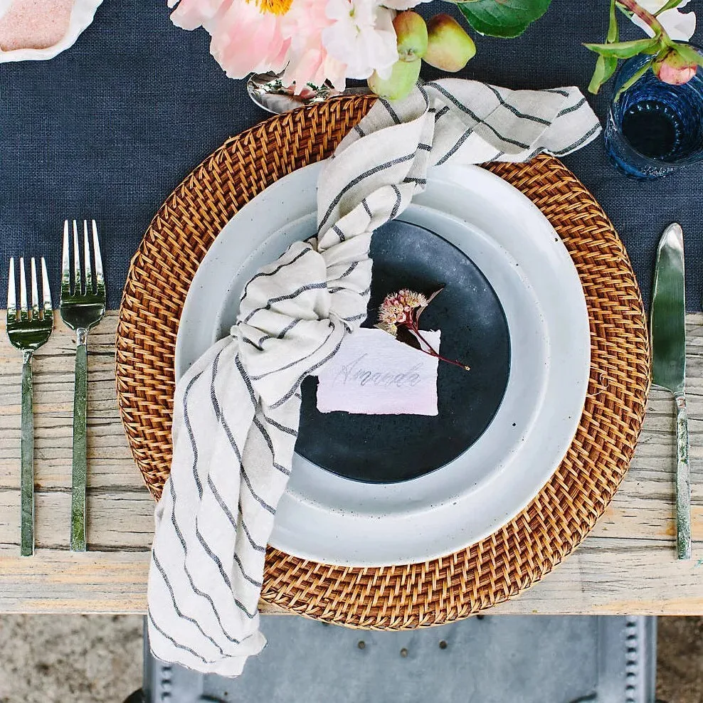 Amazon Best Selling Round Rattan Charger Placemat Table Mat Shaped Bamboo Dining Table Accessories & Decoration Made In Vietnam