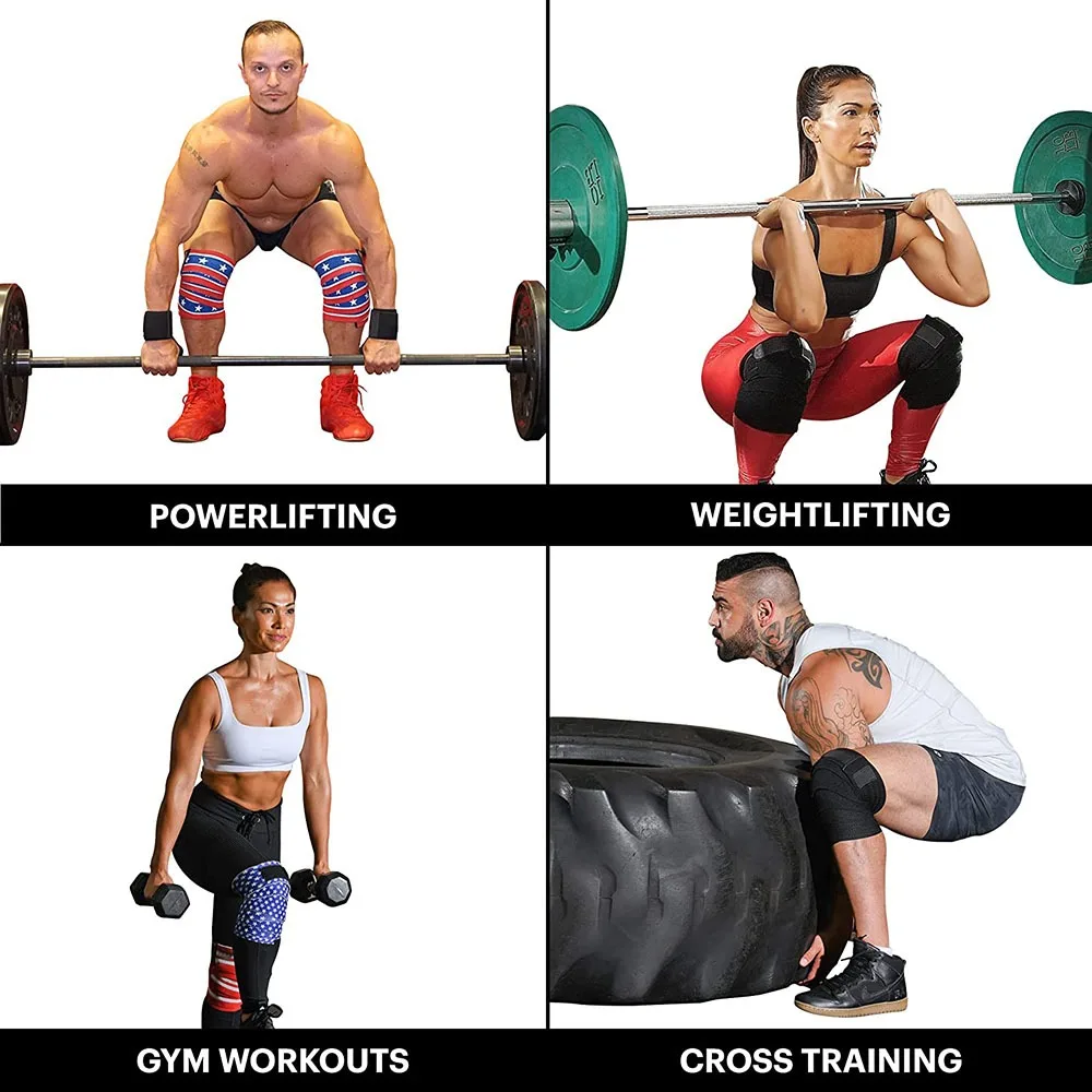 Gym Adjustable Sports knee brace Elastic Support knee strap wraps for weightlifting knee wrap