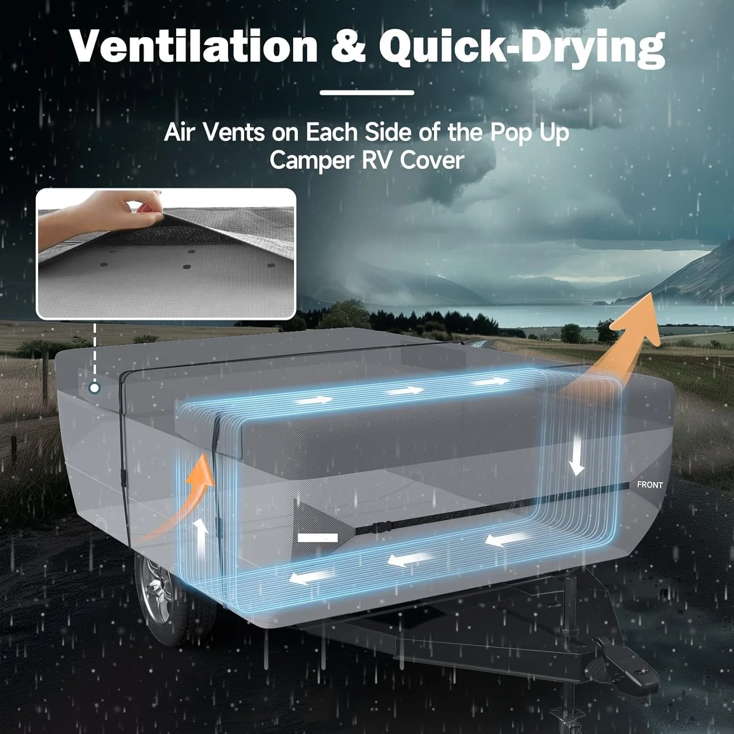 Pop Up Folding Breathable Ripstop Anti-UV Waterproof 7 Layers Top Tent Camper Trailer Cover RV Covers