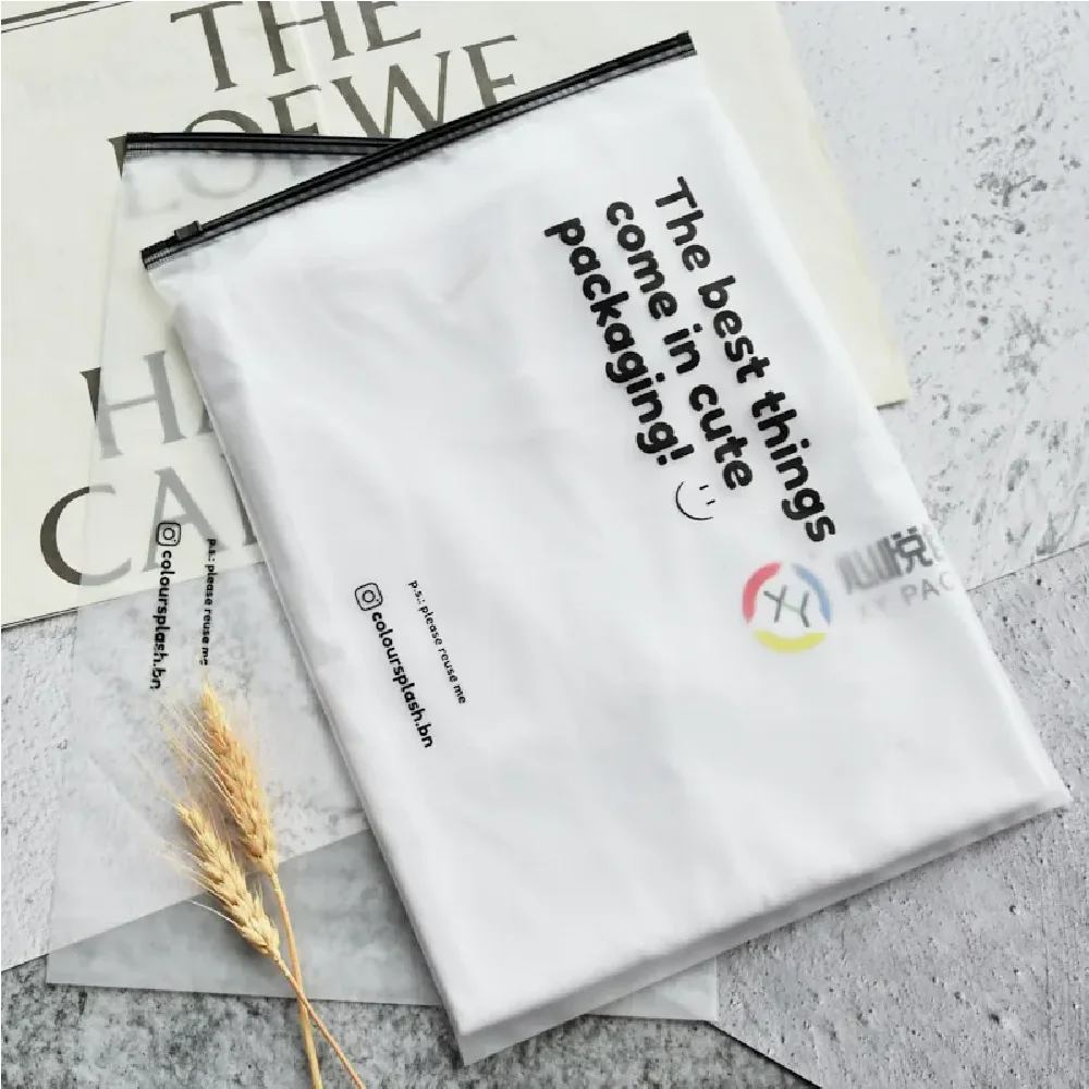 Plastic Zipper Bag New Design Logo Frosted Phone Case Pe Clothing Packing Bags Accessories Clear Plastic Zip Lock Pouch Zipper B