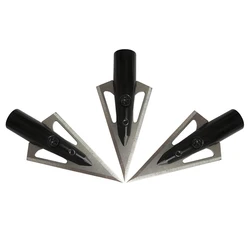 Archery Arrowheads Glue-on 2-Blade Broadhead 100 Grain Stainless Steel Arrow Tips Point for Hunting ID 8mm Arrow Shaft