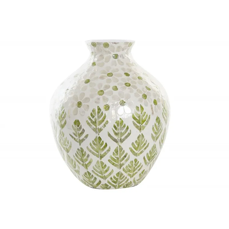 Gorgeous design Mother of pearl table vase handmade MOP decorative vase with green flowers shape from Vietnam