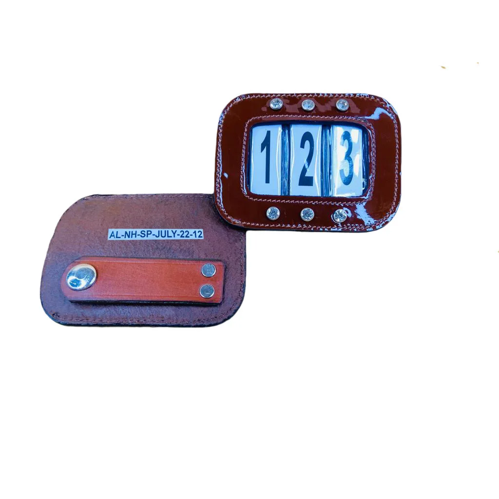 HORSE RACING EQUIMENT PATENT LEATHER HORSE ID NUMBER HOLDER MULTI DIGIT STUDDED WITH RHINESTONE WHOLESALE FACTORY MANUFACTURER