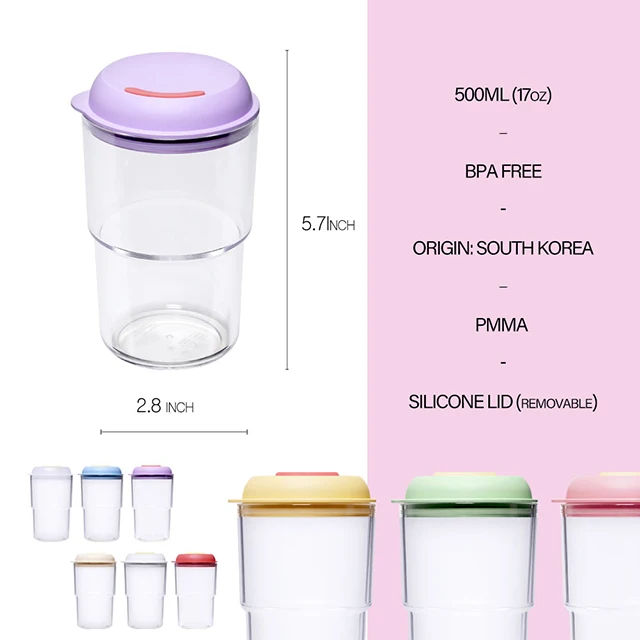 [Made in Korea] Premium Reusable Cup with Lid - 9 Colors