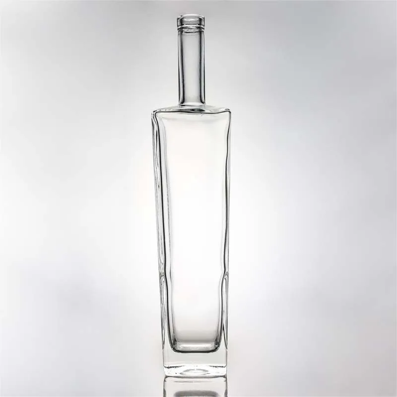 700ml Square Glass Liquor Bottle for Vodka 1L 1000ml 750ml 500ml Thick Bottom Long Neck Gin Whiskey Rum Brandy Bottles With Cork