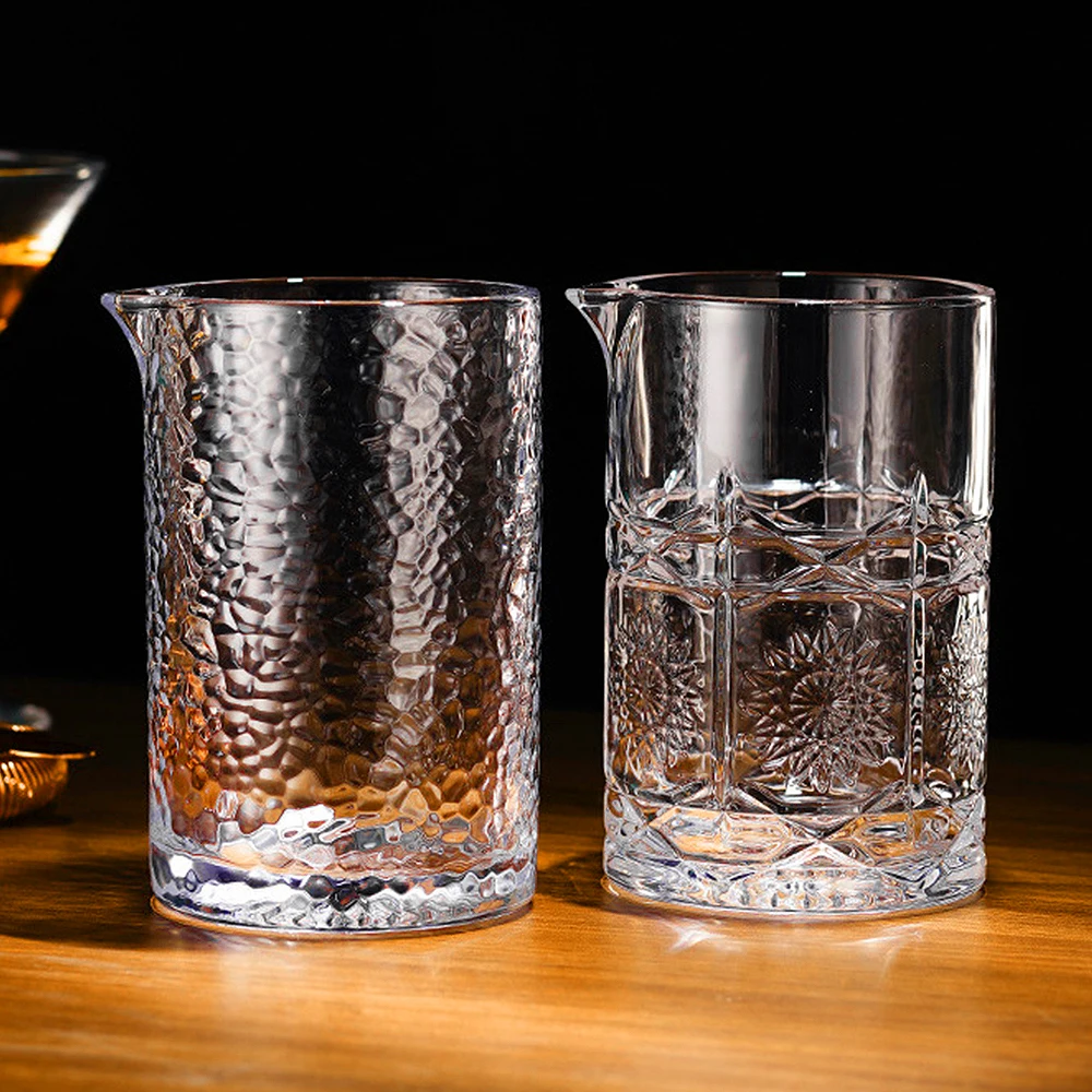 Hammered 700ml 23oz Cocktail Mixing Glass Pitcher Seamless Thick Bottom Bartending Cup Martini Juice Viski Stirring Mixing Glass