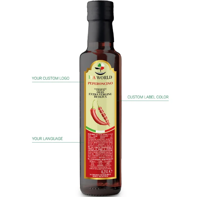 High Quality Extra Virgin Olive Oil Made in Italy Flavored Chilli Itaworld For Restaurant and Private Label