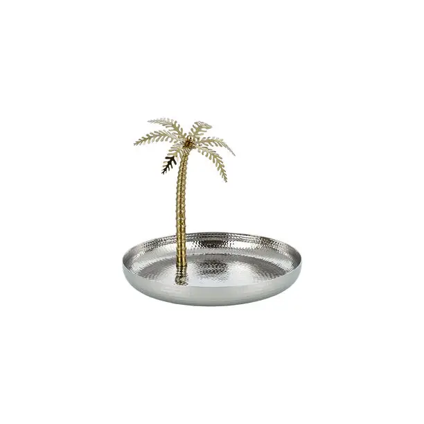 Laser Cut Arabic Calligraphy Christmas Serving Tray Platter For Hotel Restaurant Table Top Fruits Serving Use Metal Tray