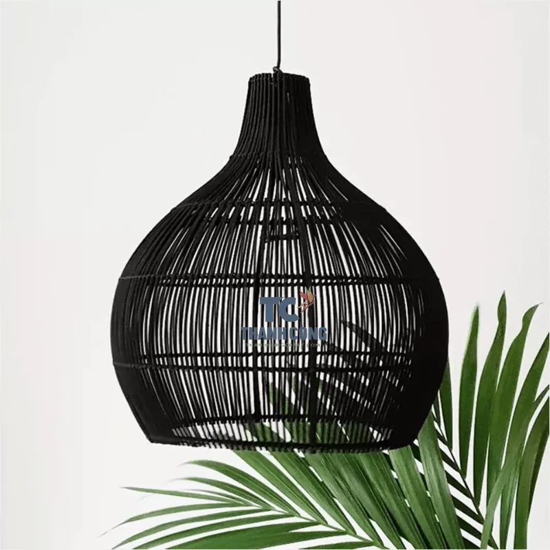 TOP QUALITY Black Rattan Lamp Shade Wicker Pedant Lamp Holder decor wholesale