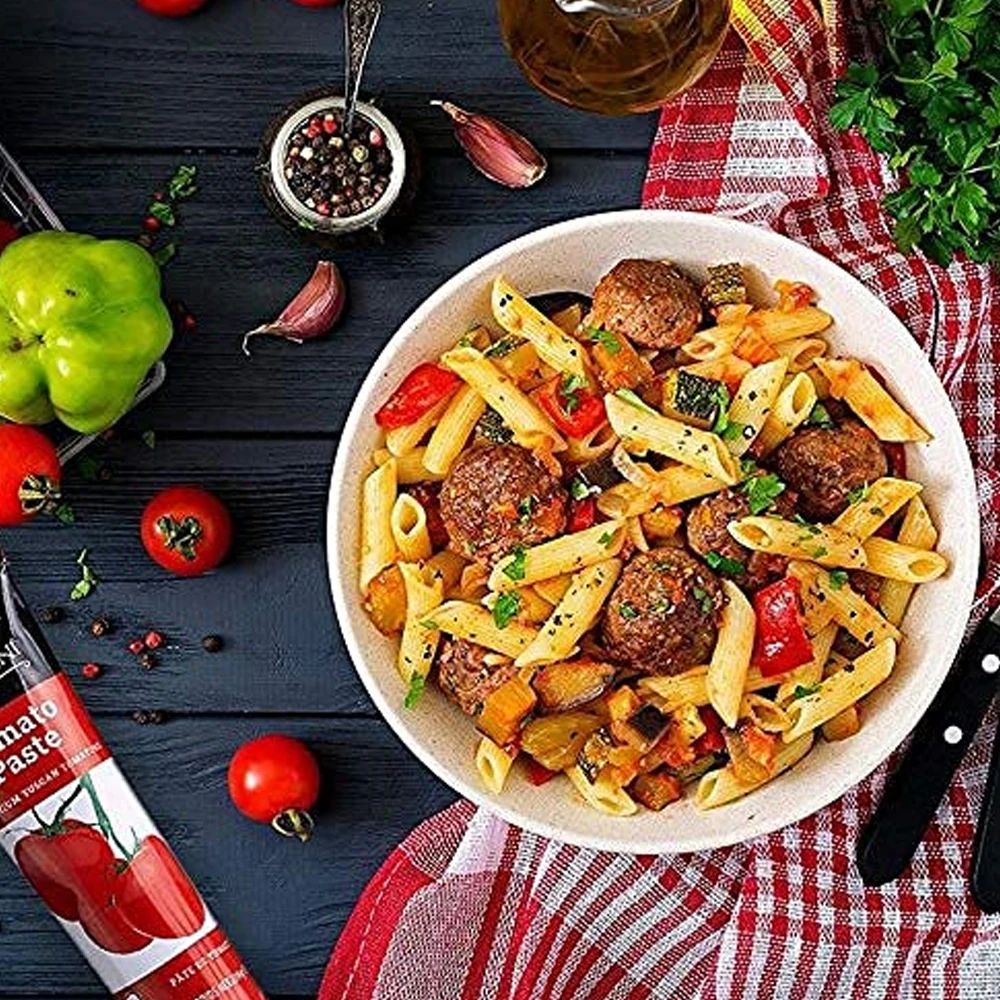 Premium Double Concentrated Tomato Paste Tube - 7.5oz Squeeze Tube Made With The Finest Quality Tomatoes