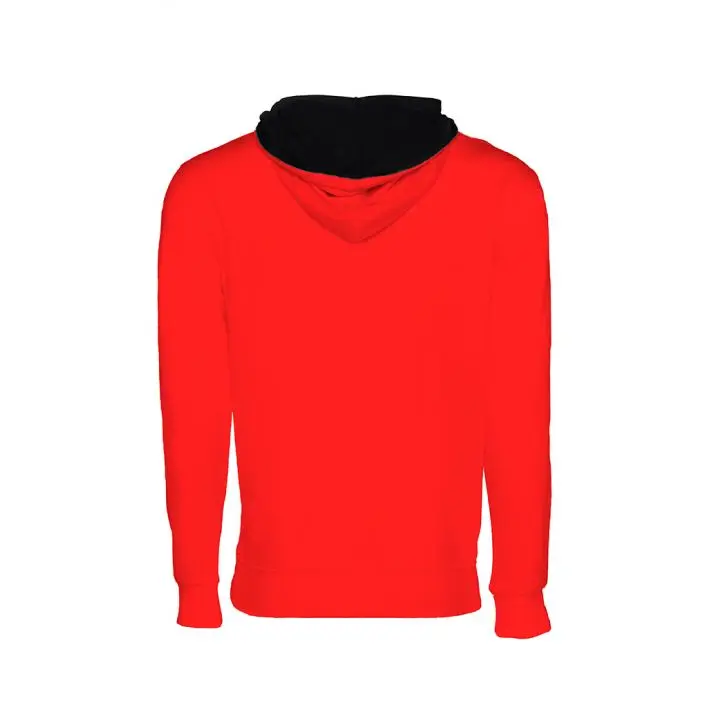 Men hoodies custom printing men hoodie hemp terry 470gsm 500gsm terry heavyweight Unisex Hoodie Premium Contrast RED/BLACK