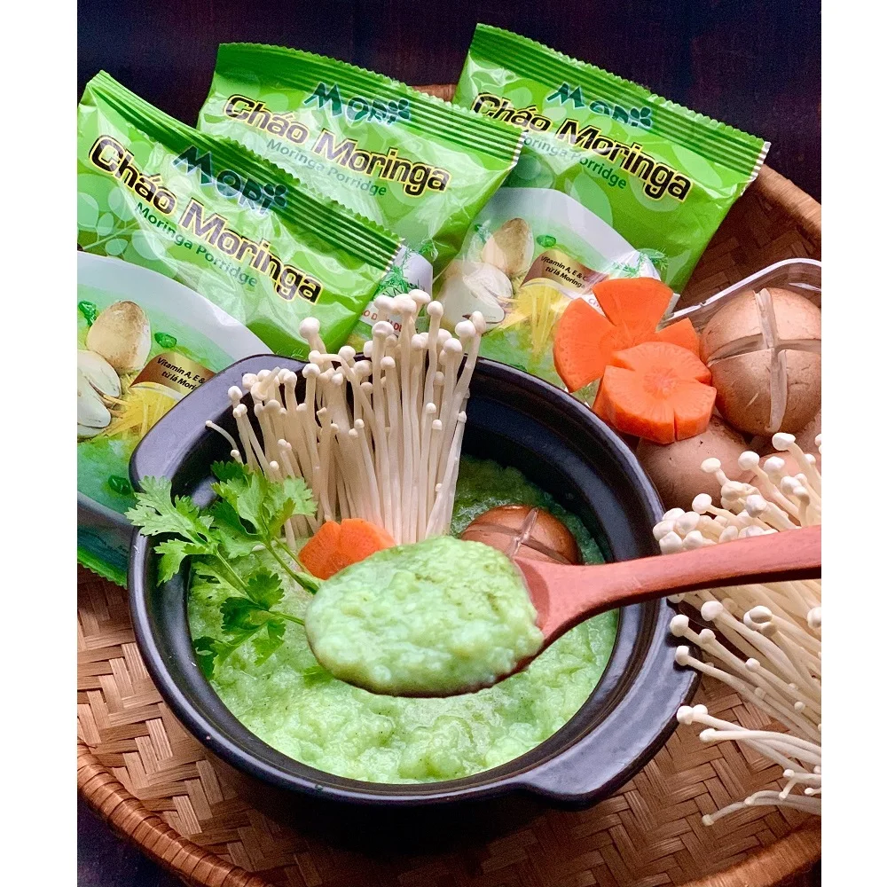 Instant Eating Delicious Porridge With Rice moringa leaf powder Ingredient 30packs x 50g Made in Vietnam For Export