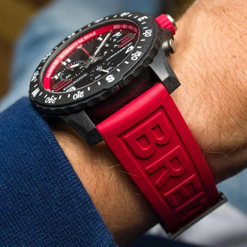 Luxury Band Endurance  Chronograph Quartz Black Dial Multifunctional Fashion Business Sports Calendar Silicone Strap Men  Watch