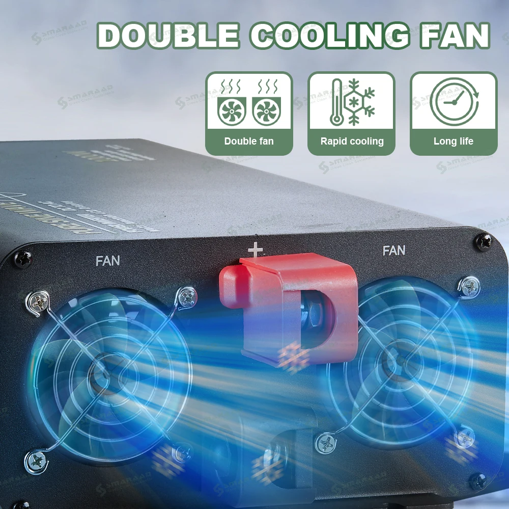 SMARAAD 3000W Pure Sine Wave Inverter off Grid DC 12V 24V 48V to AC 220V 110V Single Output Solar Battery 3KW
