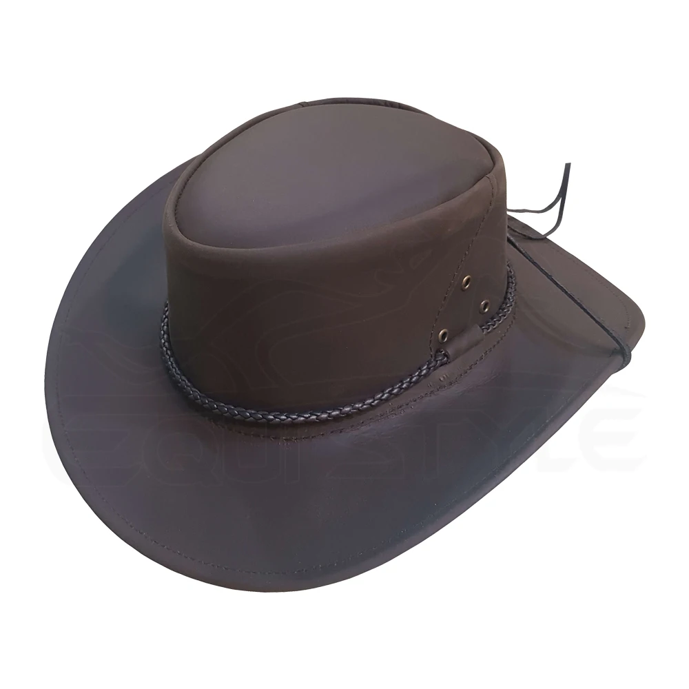 Premium Leather Bush Hats For Men and Women Wide Brim Handmade Western Hats Custom Design Adult Headwear Cowhide Leather Hats