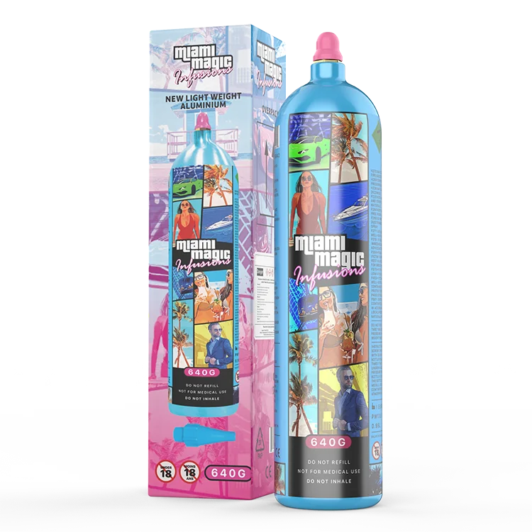 Высочайшее качество, широко продаваемые цилиндры для взбитых сливок премиум-класса, 640 г, Miami Magic, для общественного питания