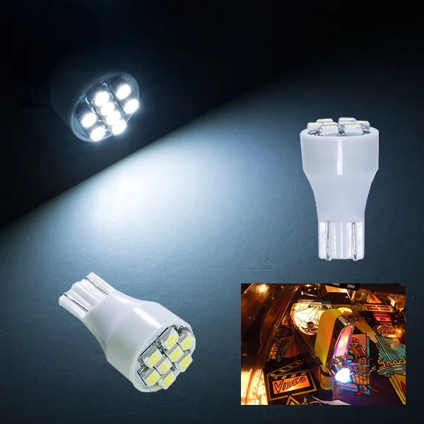 Светодиодные лампы 6 В белые 8SMD T10 194 168 W5W 3020 для пинбола светодиодные машина лампочка лампа 12 видов цветов PA