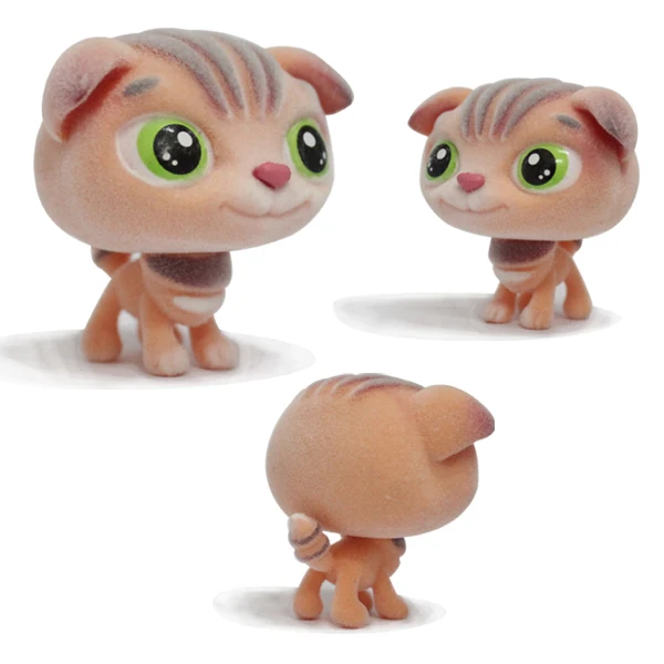 3D Plastic Cat Figure Kitten toys Kids Flocked Cat Hobbies Collection Blind Box Figure Promotional Toy