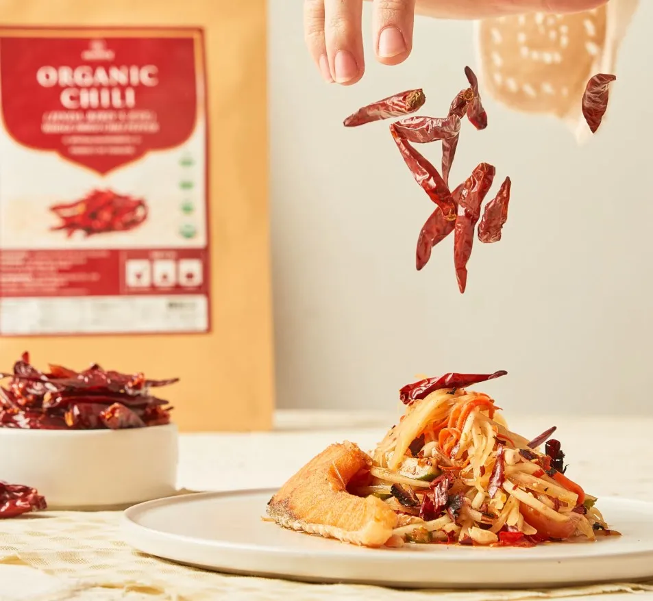 Homtiem 4 Oz. Organic Jinda Dried Red Chilli Peppers Authentic From Thailand Single Spices & Herbs