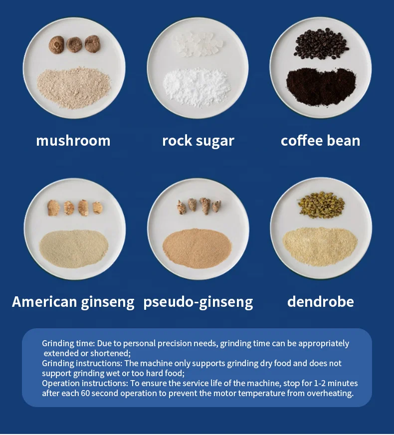 Portable coffee grinding mixer stainless steel electric  fully automatic grinder household medicinal herb kitchen spice grinder