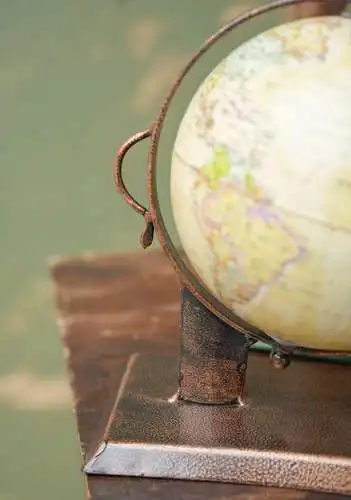 Metal Home Decoration Antique Elephant Desktop and School Desk Art Globe Interior Office Resin India Animal Customized Size