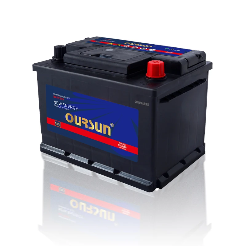 Factory outlet automotive battery 55AH 55559 car batterie, DIN66 wholesale 12 volt car battery