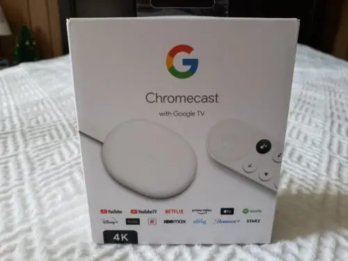 Google Chromecast with Google TV - Streaming Media Player in 4K HDR - Snow - New