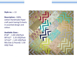 Cotton Rags Recycled DIY Craft Decorative 8 craft Paper Pack Customized Printing Background Cardstock Scrapbook Paper