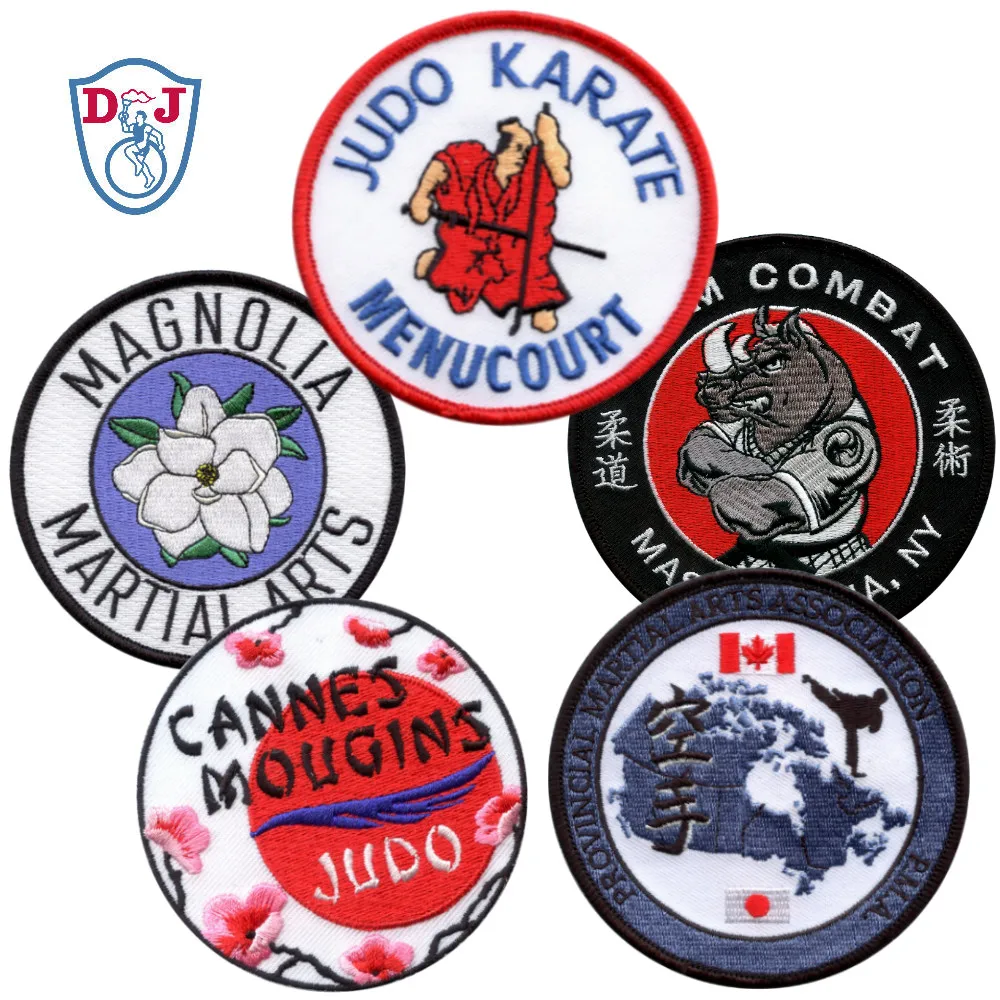 Custom Badge Sew On Iron On Embroidered Patches Martial Arts for Judo Karate uniforms
