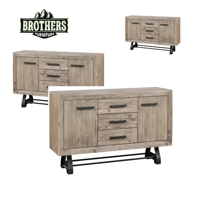 Logan Brand Wooden Large Sideboard 2 Drawers Modern Smart Solid Wood Storage Platform Luxury Bedroom Dining Viet Nam